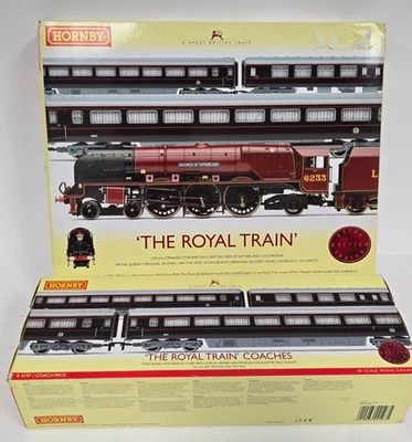 Hornby The Royal Train LMS 6233 Duchess Of Sutherland Loco w 3x Extra Coaches - Image 1 of 4