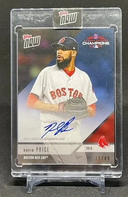 2018 Topps Now Postemporada #PS-14B David Price Azul Autógrafo AUTO #d 38/49!!!  Foto 1 de 2