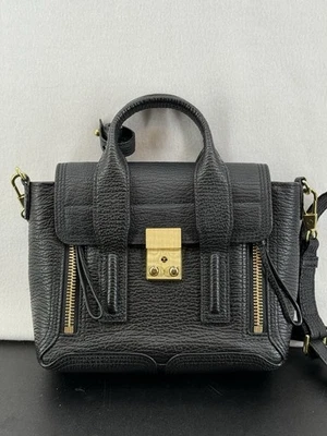 3.1 Phillip Lim Mini Pashli Satchel Top Handle Crossbody Bag Black Leather - Image 1 of 4