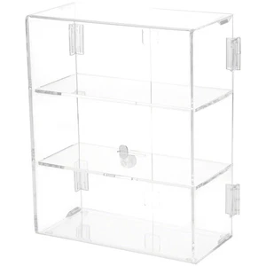 Plymor Acrylic Rectangular Locking Case, 2 Shelves, 12.75" H x 10.25" W x 5" D - Picture 1 of 1