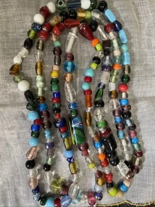 Vintage Glass Beaded Necklace Crafting Jewelry Making Beads Repurpose CRF5-37 - Picture 1 of 9