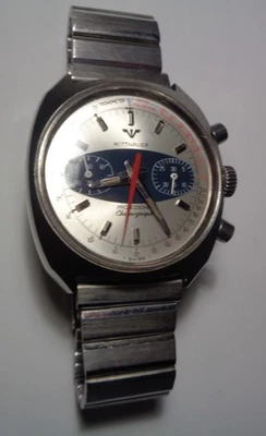 Working WITTNAUER Professional Chronograph Blue Surf Board Vintage Swiss Watch - Image 1 of 4