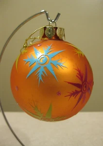 Vintage Weihnachtsschmuck aus mundgeblasenem Glas Schneeflocken & Glitzer - Bild 1 von 8