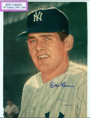 274, Don Larsen, Original Signed, 1957 Magazine Article, Yankees, "1955-59" - Image 1 of 4
