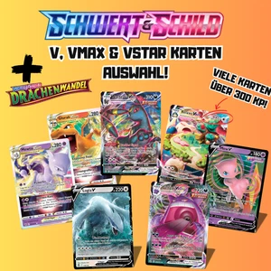 POKÉMON V, VMAX & VSTAR KARTEN AUSWAHL - NUR DEUTSCH - GLURAK PIKACHU MEW EVOLI - Bild 1 von 212