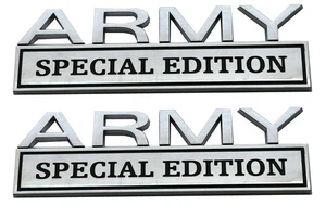 2x Army Special Edition Decals Car Sticker 3D Raised Letters Emblem Chrome - Bild 1 von 5