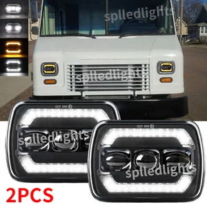 Faro LED de haz alto bajo DRL Fit Freightliner MT-35 MT-45 MT-55 Stepvan DOT 5x7" - Imagen 1 de 10