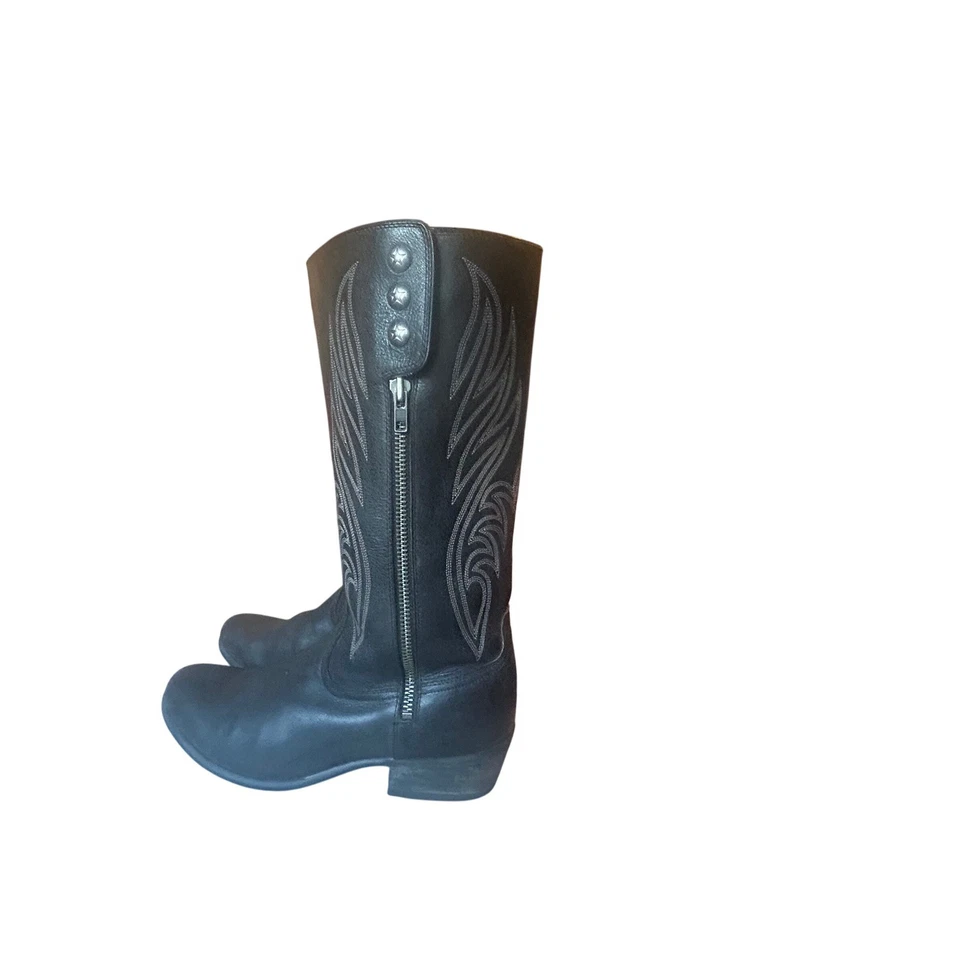 Botas vaqueras occidentales Ariat para mujer de cuero negro con cremallera estilo 10012886 talla 10B Foto 1 de 4