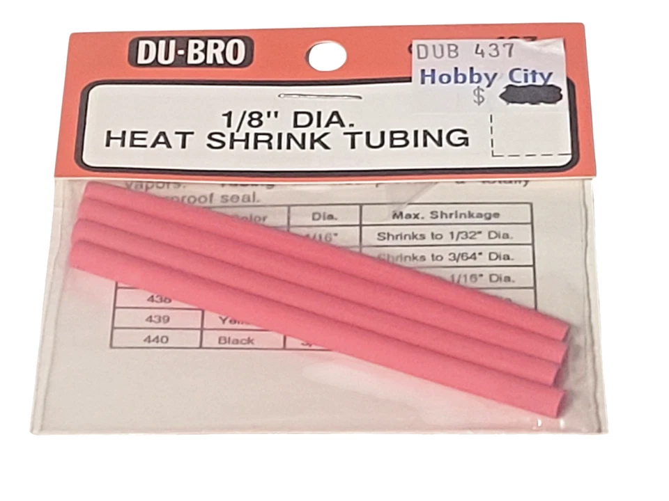 Du-Bro 437 Heat Shrink Tubing 1/8" Diameter - NOS - Image 1 of 4