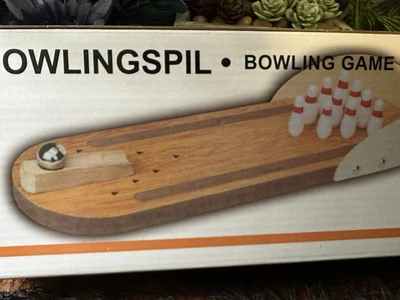 Mini Tabletop Bowling Game Set - Wooden Desk Toy for Stress Relief & Fun Gifts - Image 1 of 3