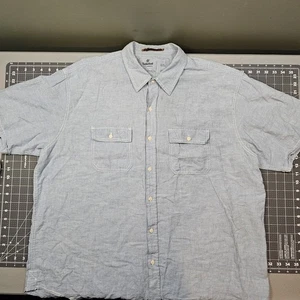 Timberland Chambray Shirt XXL Linen Cotton Classic Retro Heritage Workwear Blue - Picture 1 of 10