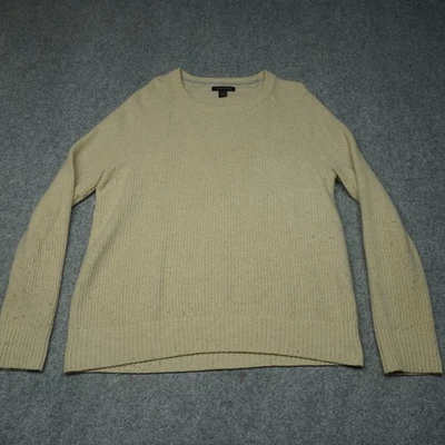 Suéter para mujer Banana Republic grande beige lana nailon cuello redondo Foto 1 de 4