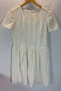 NUOVO abito Boden occhiello avorio aderente e svasato lunghezza ginocchio primavera neutro ufficio 12R - Foto 1 di 12