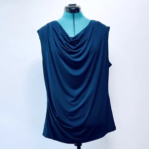 Jones New York Cowl Neck Ruched Draped Sleeveless Blouse Tank Top Women XL - Picture 1 of 7