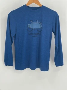 Patagonia Long Sleeve Kids Shirt 14 Live Simply Blue Bicycle Bike Breathable  - Picture 1 of 12