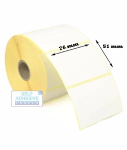 76mm x 51mm Direct Thermal Labels (76x51mm) Zebra Type Printer 10,000 Labels - Picture 1 of 1
