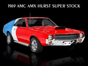 1969 AMC American Motors AMX Hurst Super Stock Metal Sign: 12x16" & Ships Free - Picture 1 of 1