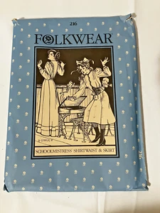Folkwear Schoolmistress Shirt Waist/Skirt Sewing Pattern 216 1982 Unused - Picture 1 of 3