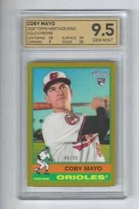 COBY MAYO 2025 Topps Heritage Chrome Gold Refractor /50 RC #340 OCE graded 9.5 - Picture 1 of 2