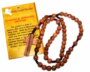 Olive Wood Round String Rosary - Picture 1 of 4