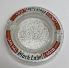 CARLING BLACK LABEL LAGER ROUND GLASS ASHTRAY IN "ICE" FORM 70s 80s