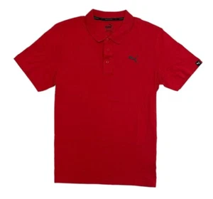 NEW PUMA Men Short Sleeve Cotton Polo T-Shirt Red M - Picture 1 of 1