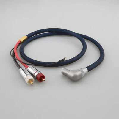 6N OCC Silver Shield RCA to 5-Pin DIN Audio Phono Tonearm Cable with Ground Wire - Image 1 of 4