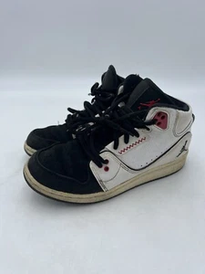 Nike Air Jordan 1 Flight 2 Premium White Black Red 631784-102 size 4.5 Youth EUC - Picture 1 of 7
