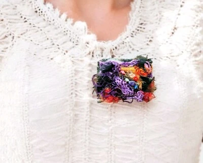 Broche de botones de madera, broche colorido, broche hecho a mano, broche peculiar nuevo Foto 1 de 4