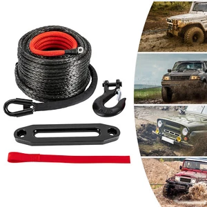 10.8T 23809lbs Truck Car Tow Recovery Cable Synthetic Winch Rope Winch Cable - Picture 1 of 24