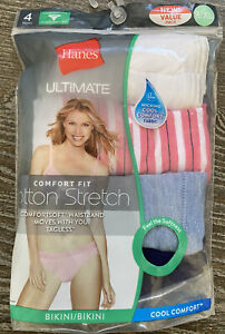 $24 Hanes Ultimate 4-pack Stretch Bikini Comfort Fit Tagless Panties Size 8 XL
