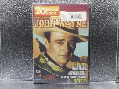 John Wayne 20 Movie Pack 3 Disc Set Westerns Country 2007 DVD New Factory Sealed - Image 1 of 4