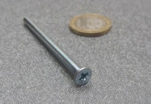 Tornillo de máquina Phillips de cabeza plana de acero galvanizado M4 x 0,7 x 60 mm, 50 piezas - Imagen 1 de 12