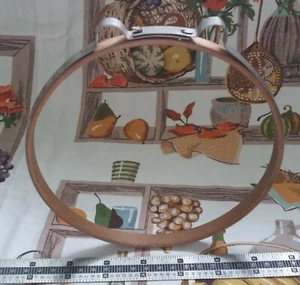 RARE Antique Twin Spring Embroidery Hoop 6" Round Bentwood Metal Dated 1908 - Picture 1 of 9