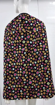 TEEN WITCH cape FUNKY BLACK MAGIC CAPE COLOR CIRCLES Cotton Cape Children's Size - Image 1 of 4