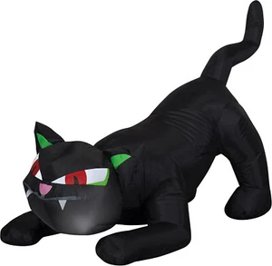 Gemmy Halloween Crouching Black Cat Airblown Inflatable 4 ft, Lights Up - Picture 1 of 2