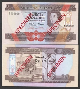 Solomon Islands 20 dollars 1984 year P-12s UNC Specimen - Picture 1 of 1