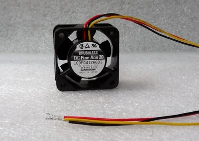 Sanyo Denki 40mm x 20mm Fan 12V DC Bare 13" Leads 109P0412H601 Made in Japan - Image 1 of 4