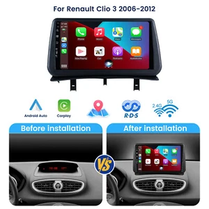 6G+128G Android 14 Autoradio CarPlay GPS Navi Per Renault Clio 3 2005-2014 DAB+ - Foto 1 di 13