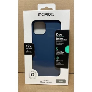 Funda Incipio Duo iPhone 13 Azul Negra Delgada Doble Capa Acabado Suave Táctil - Imagen 1 de 6