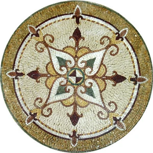Abstract Compass Floor Wall Round Marble Mosaic - Picture 1 of 1