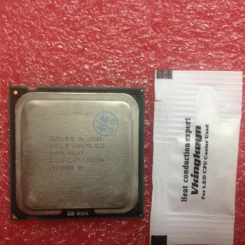 Intel Core 2 Duo CPU E8500 3.16Ghz / 6M / 1333 SLB9K SLAPK LGA 775 Processor - Image 1 of 1