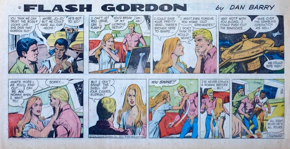 Flash Gordon by Dan Barry - lot of 18 full color Sunday comic pages - late 1973 - image 1 of 1