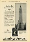1929 Jennings Pumps Anzeige: Chrysler Building - 42nd Street - New York City, Bild