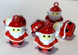Campana, 6 dijes de campana de Navidad de latón y esmalte de Papá Noel 20x17x13 mm - Imagen 1 de 3