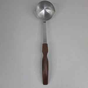 Vintage CUTCO Large Soup Ladle Spoon No 15 Brown Wood Handle Stainless 12" USA  - Picture 1 of 10