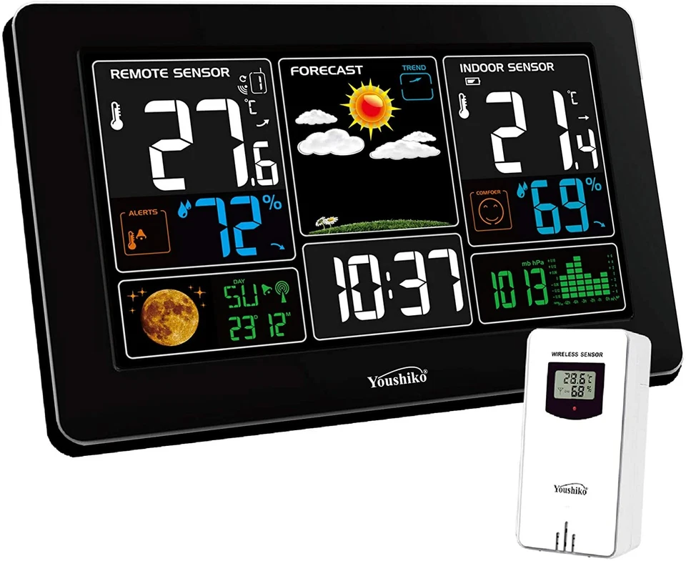 Weather Station with MSF Radio Control Clock ( UK Version ) indoor / outdoor