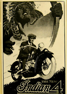 1929 Indian Motorcy Sales Booklet Brochure For The New Indian 4  Motorcycle