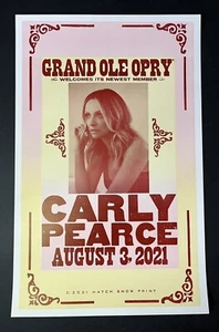 Hatch Show Print Poster Carly Pearce August 3, 2021 Grand Ole Opry Newest Member - Picture 1 of 1