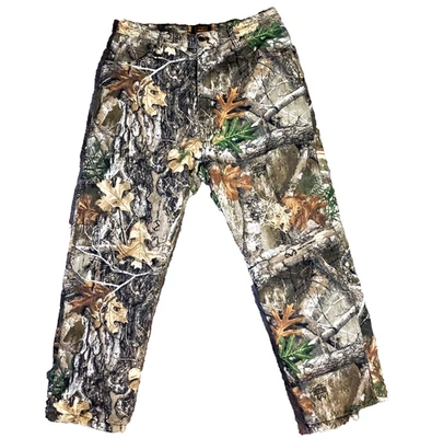Gamehide Men's Pant Tag 36x32 Sz 34x30 Realtree Edge Camo Insulated Jeans - Image 1 of 4